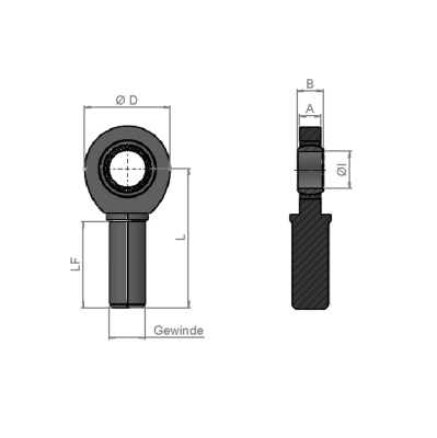Estremità di stelo AG senza manutenzione
