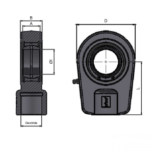 Rotule avec filetage intérieur