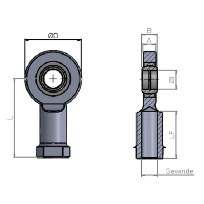 Estremità dello stelo IG Senza manutenzione