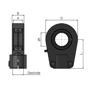 Estremità dell'asta con filettatura interna