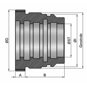 Piston rod guide St 350bar